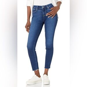 PAIGE Classic Indigo Skinny Verdugo Ankle Distressed Raw Hem Jeans 28